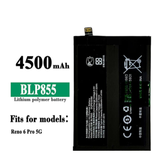 for Oppo Reno 6 Pro 5G BLP-855 Battery for Replacement blp855 | Shopee ...