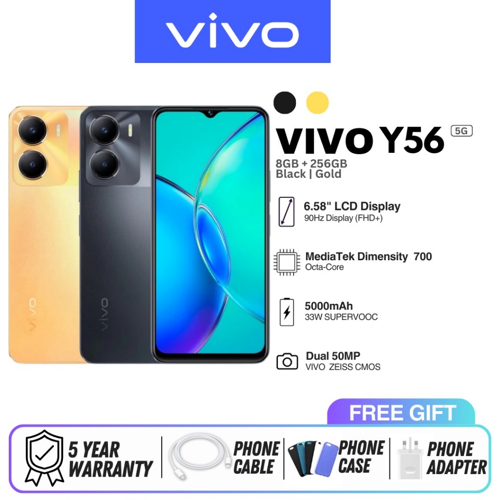VIVO Y56 5G Cellphone 8GB RAM+256GB ROM | 6.58