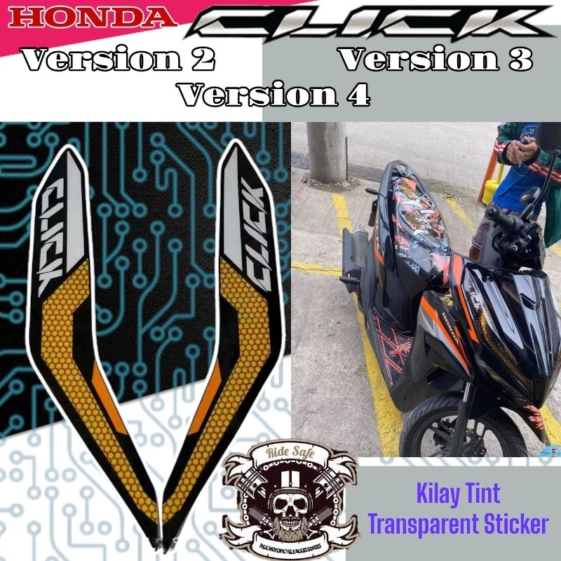 Honda Click Version 2,3 and 4 Hive Kilay Tint / Honda Click Sticker ...