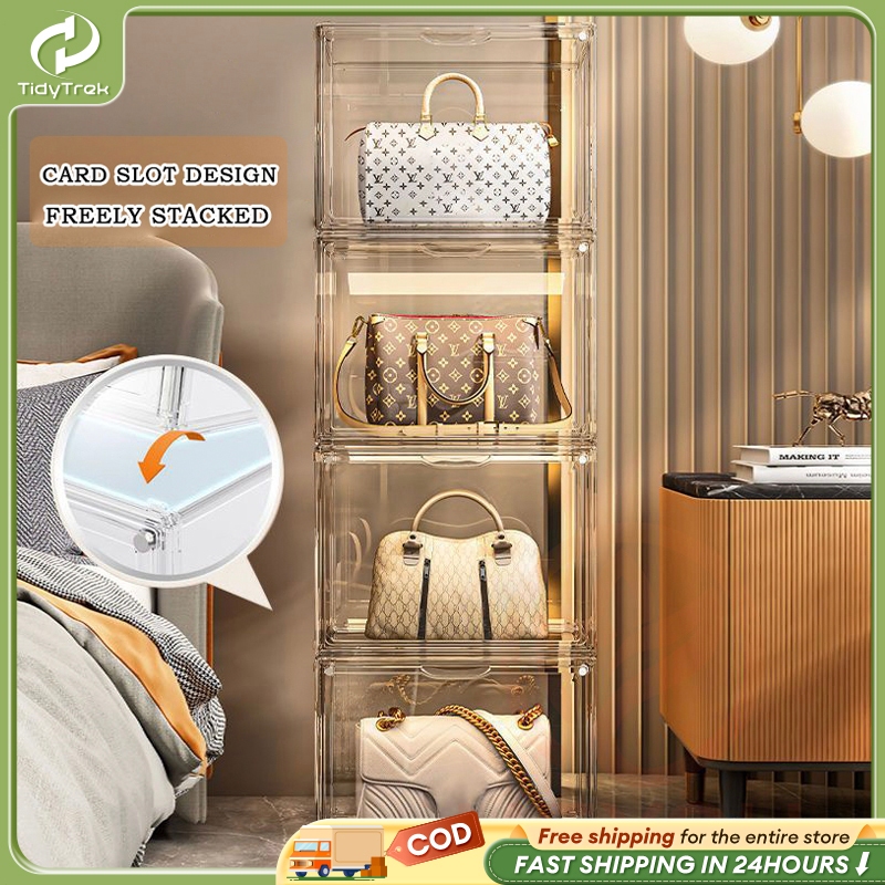 TT Transparent storage cabinet Acrylic Handbag Storage Organizer ...