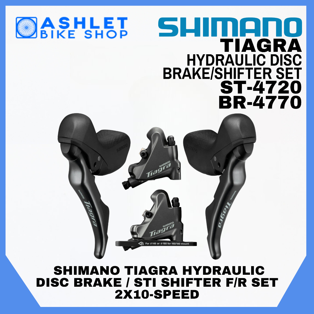 ORIGINAL SHIMANO TIAGRA Hydraulic Brake/Shifter Set ST-4720 BR-4770  2x10-Speed ASHLET BIKE SHOP