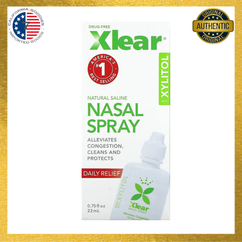 NEW Xlear Natural Nasal Spray Daily Sinus Relief with Xylitol Drug-Free ...