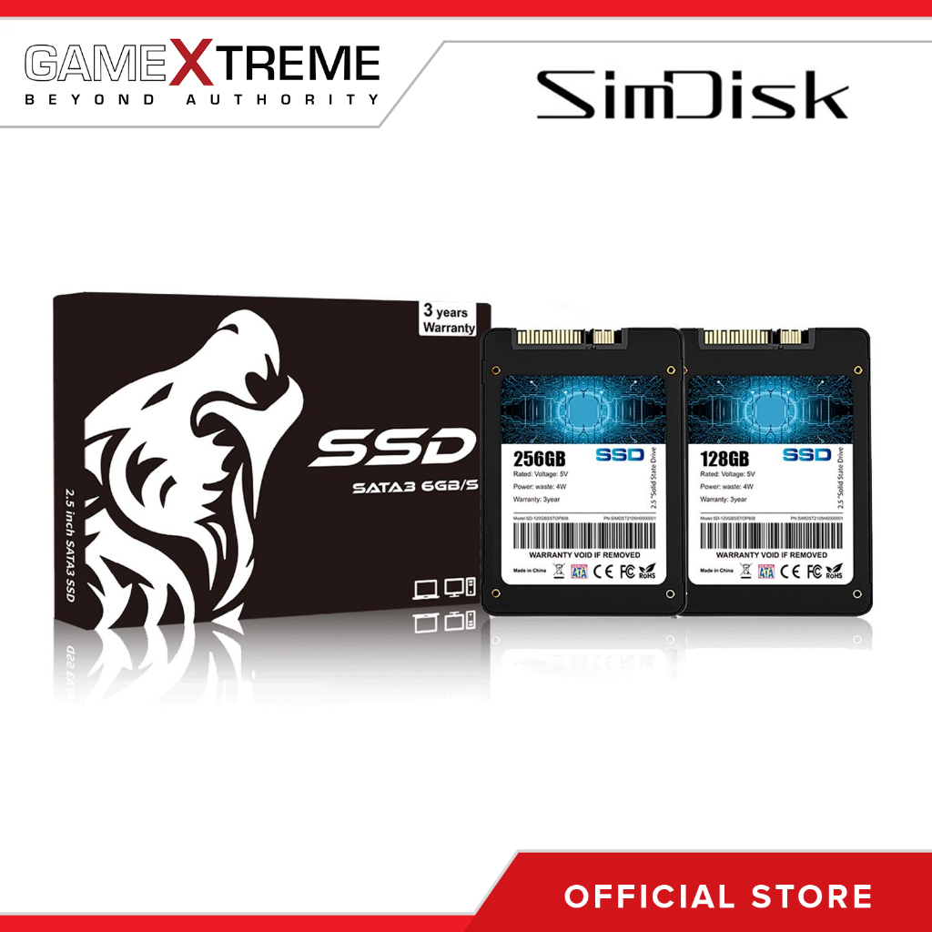SimDisk 2.5 SSD 128GB 256GB SATA III Solid State Drive for Desktop ...
