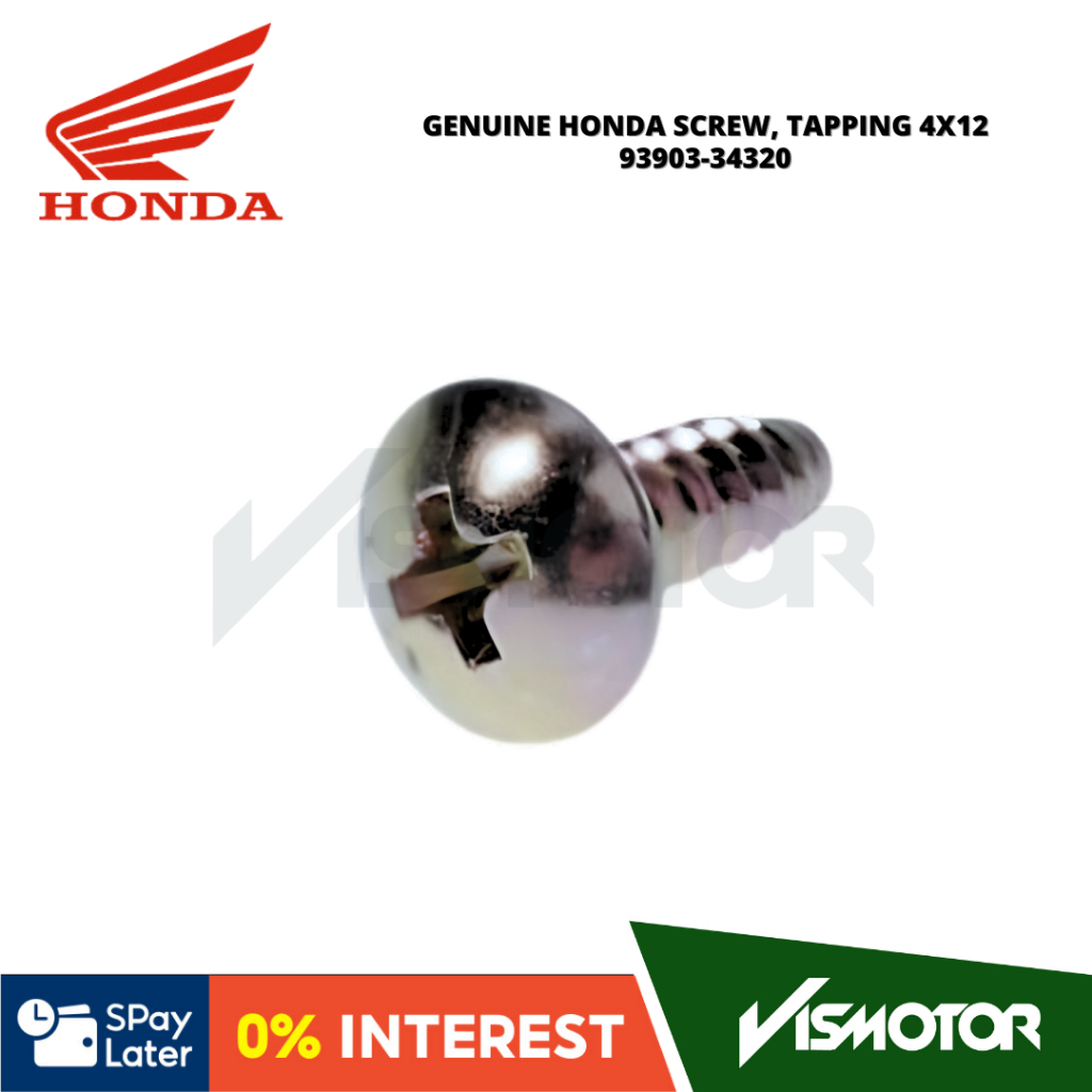 GENUINE HONDA SCREW, TAPPING 4X12 93903-34320 | Shopee Philippines