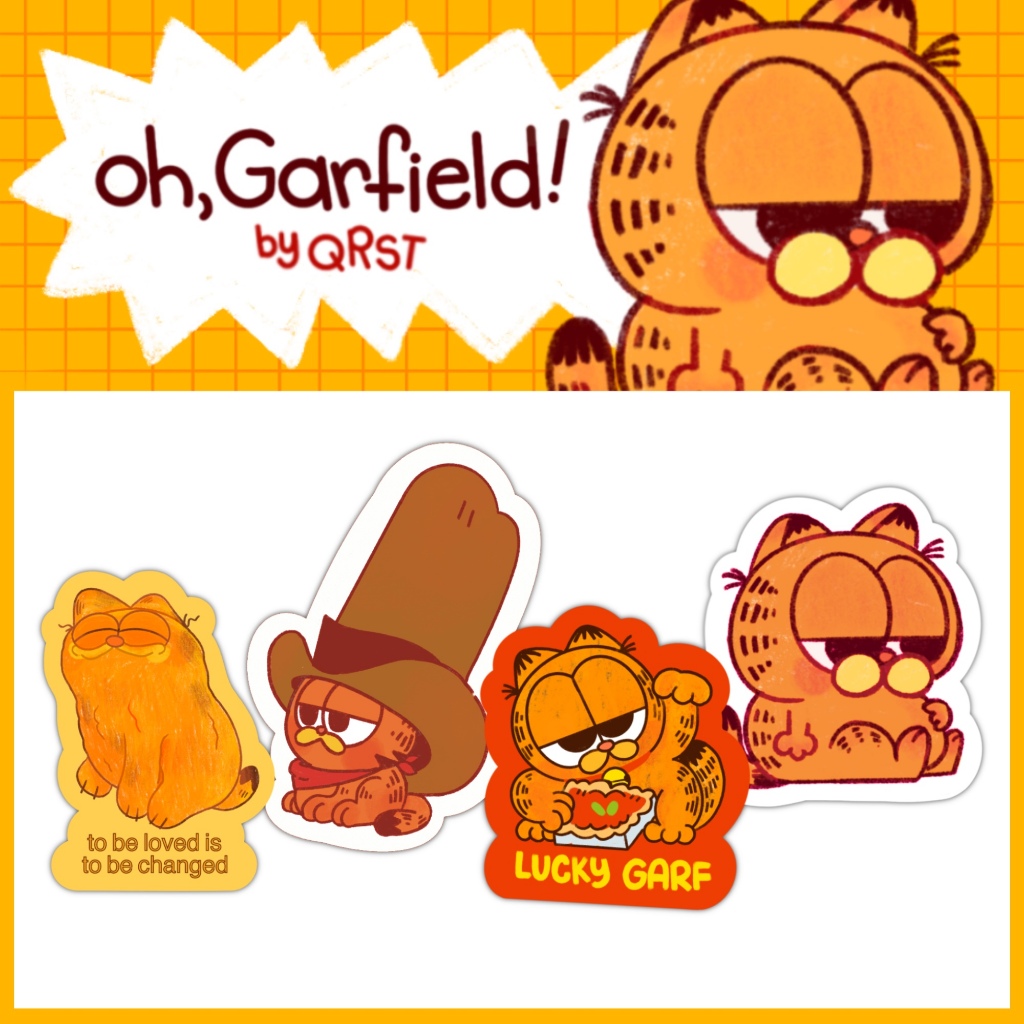 Garfield Waterproof Stickers • Cartoon Fan Art for Laptop Tumbler ...