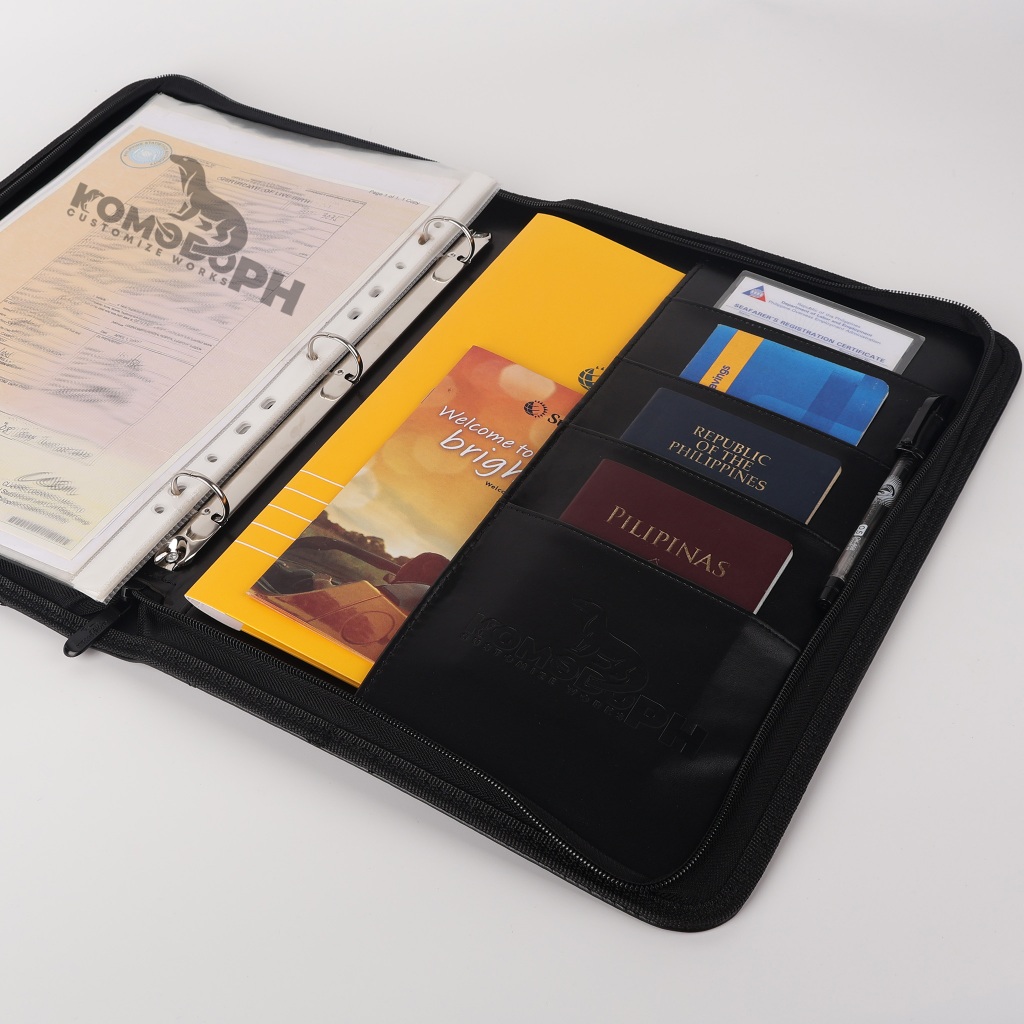 [Personalized] Leather Portfolio Bag | Long size.  Free engrave name | Seaman's File Folder | Shopee Philippines