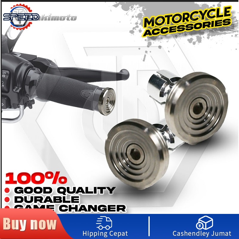 2 Pcs CNC Universal Motorcycle Arm Bar End MOTORCYCLE HANDLE CAP END ...