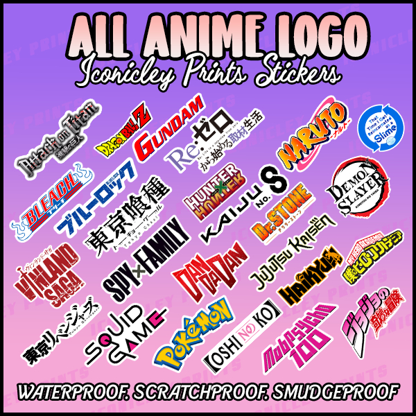 [ ANIME ] All Anime Logo Sticker | Indoor Outdoor Vinyl Sticker ...