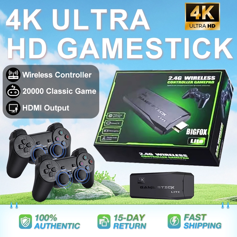 HD Video M8 Game Console 2.4G Double Wireless Controller Game Stick 4K ...