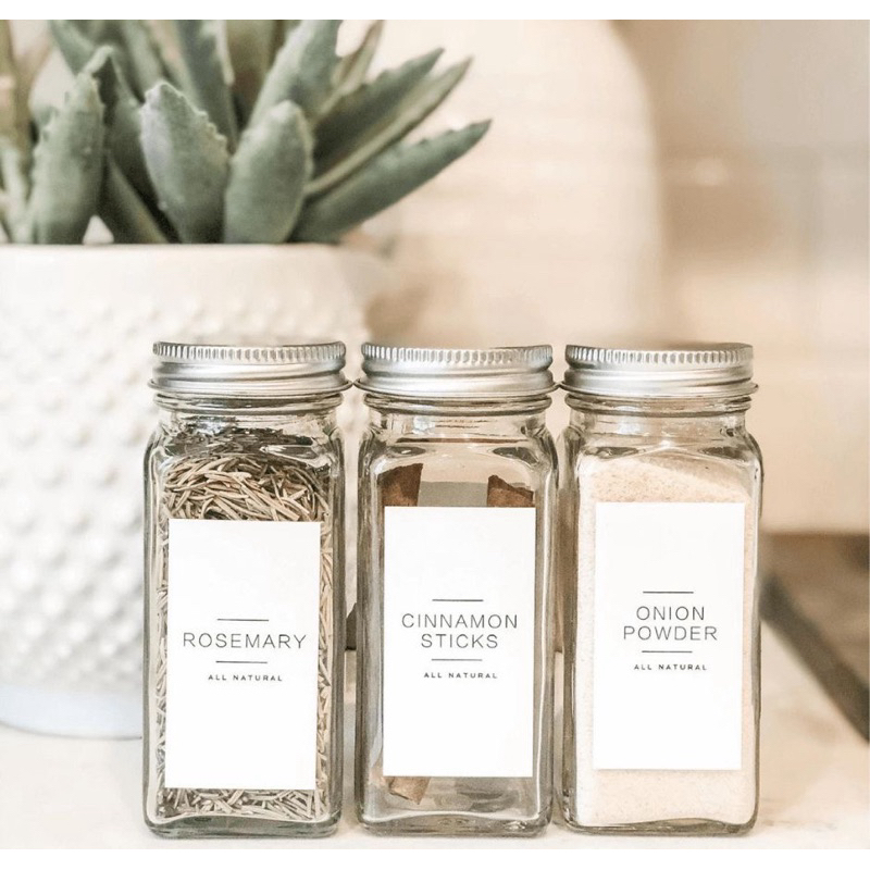 Customized Pantry Label - Waterproof Kitchen Labels Minimalist Sticker ...
