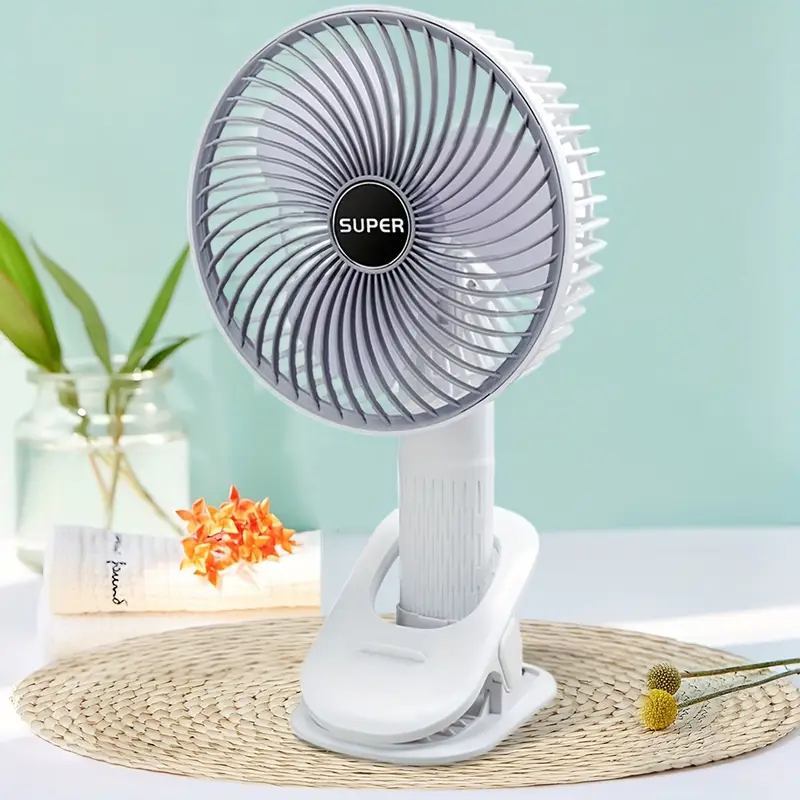 VILLA MINI FAN REHARGEABLE CLIP MULTIFUNCTIONAL HANDHELD USB PORTABLE ...