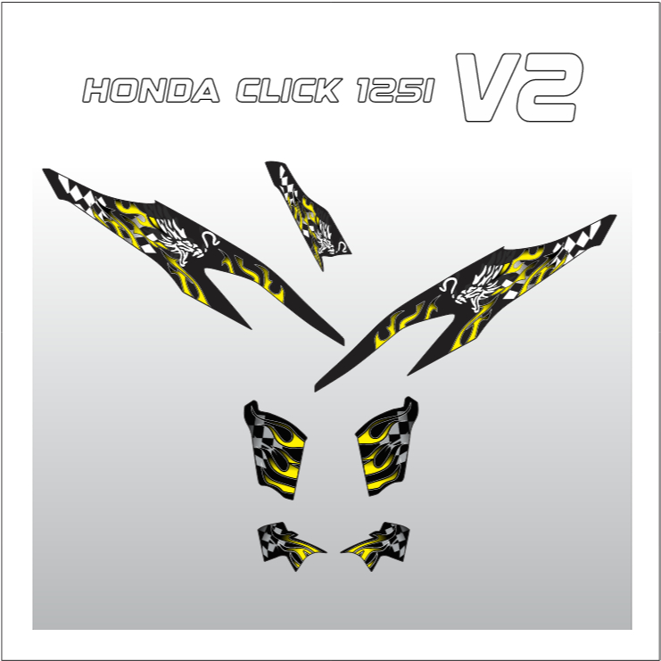 Honda Click 125i V2 Fire Dragon Decals Sticker | Shopee Philippines