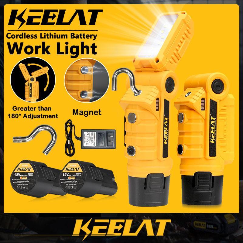 KEELAT KCWL02 Cordless Li-ion LED Work Light 12V Outdoor Emergency ...