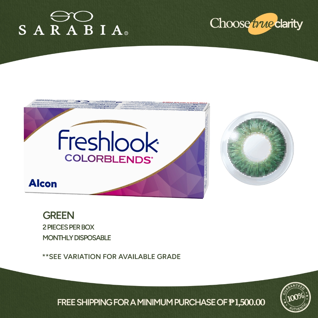 NO GRADE - GREEN - FRESHLOOK COLORBLENDS MONTHLY DISPOSABLE - STOCK ...
