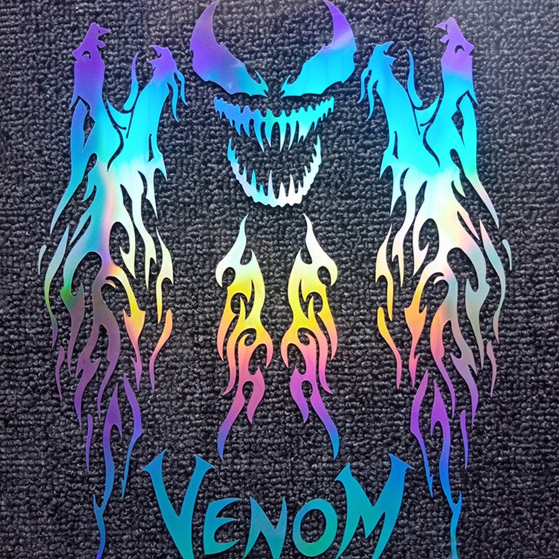 30cm x37cm 1set Creative Venom Motorcycle Modification Reflective ...
