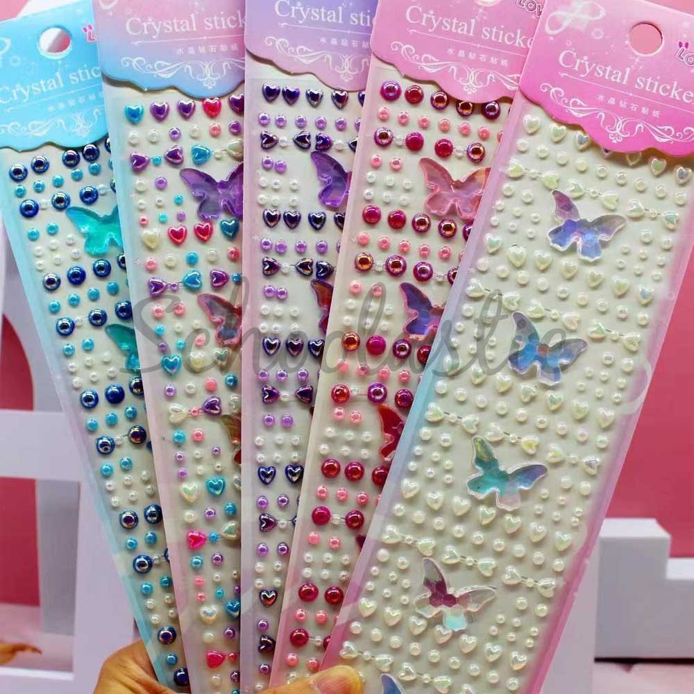 XY-023 Pearl Sticker with Butterfly DIY Self-adhesive Sticker | Shopee ...
