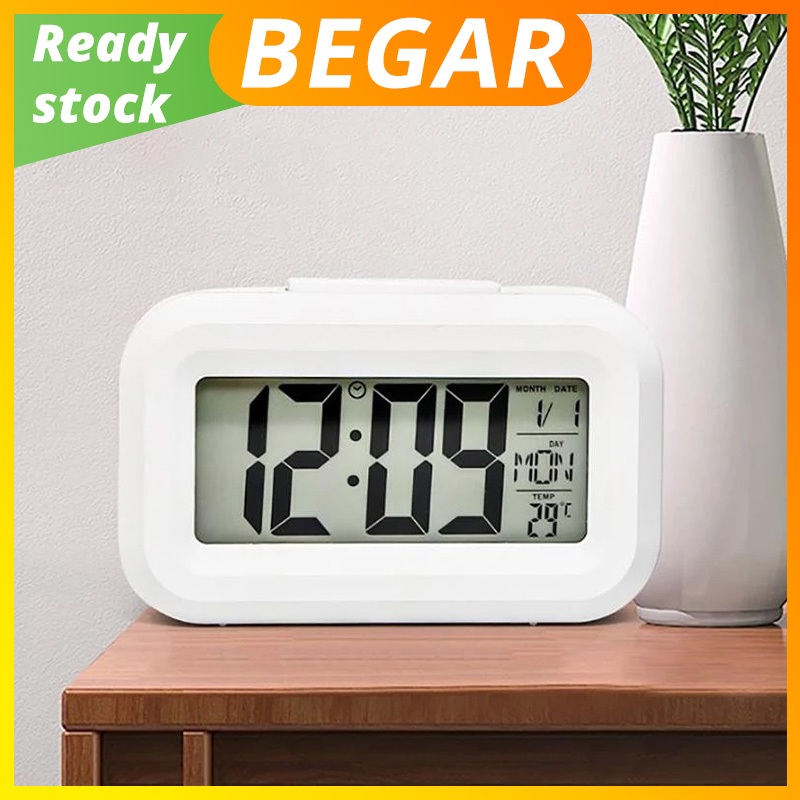 Digital Alarm Clock, LED Display Snooze Calendar Brightness Alarm ...