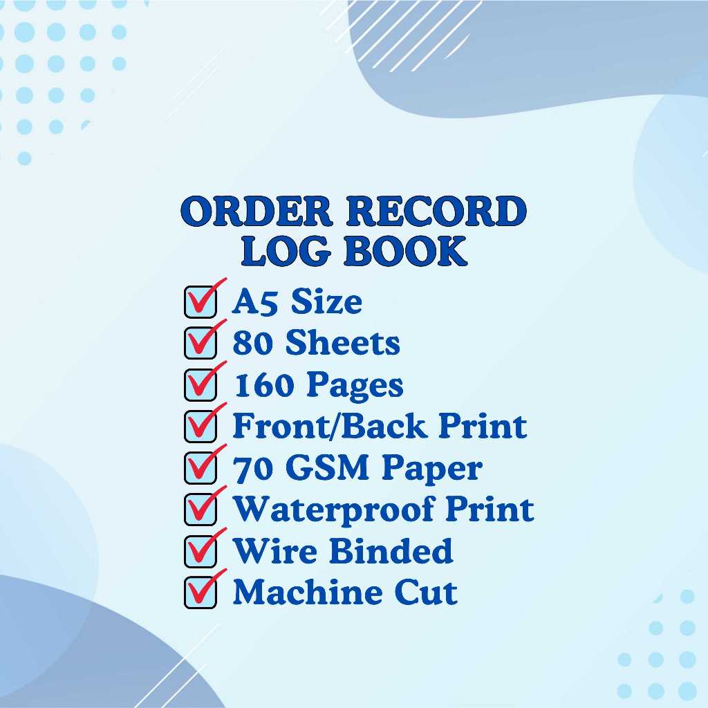 A5 Order Record Log Book Booklet Notebook | Shopee Philippines