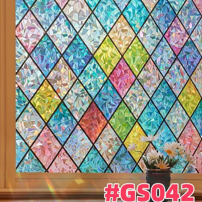 3D Window Sticker Film,Frosted Glass Sticker for Privacy,Removable Non ...