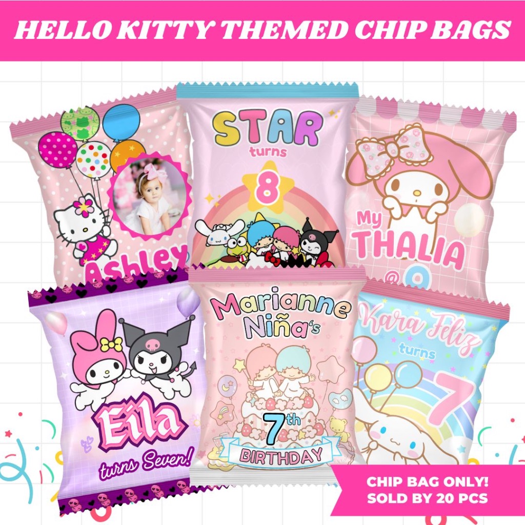 20pcs Hello Kitty Kuromi Theme Loot Bags Candy Bags Treat Bags