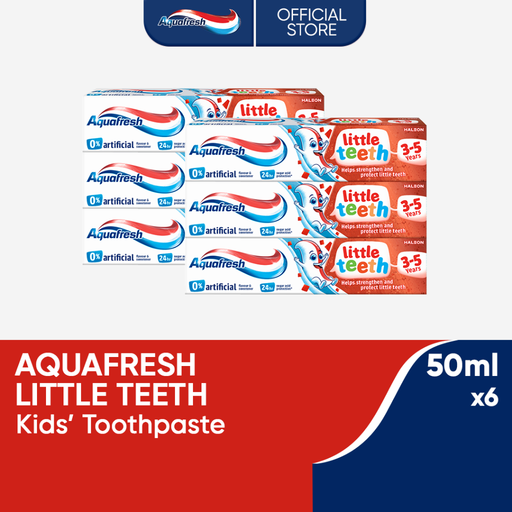Aquafresh Little Teeth Kids' Toothpaste 50ml x6 (3-5 Years Old ...