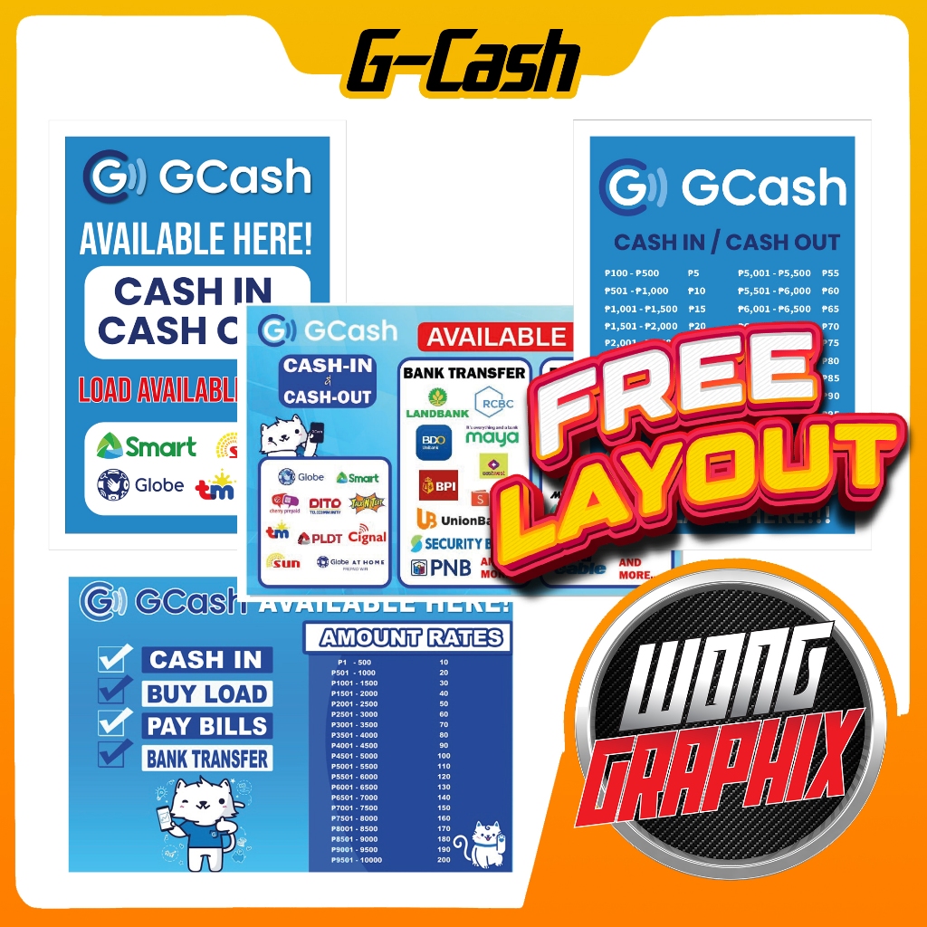 CASH IN/CASH OUT CUSTOMIZED GCASHTARP FREE LAYOUT FOR TARPAULIN 10 OZ ...