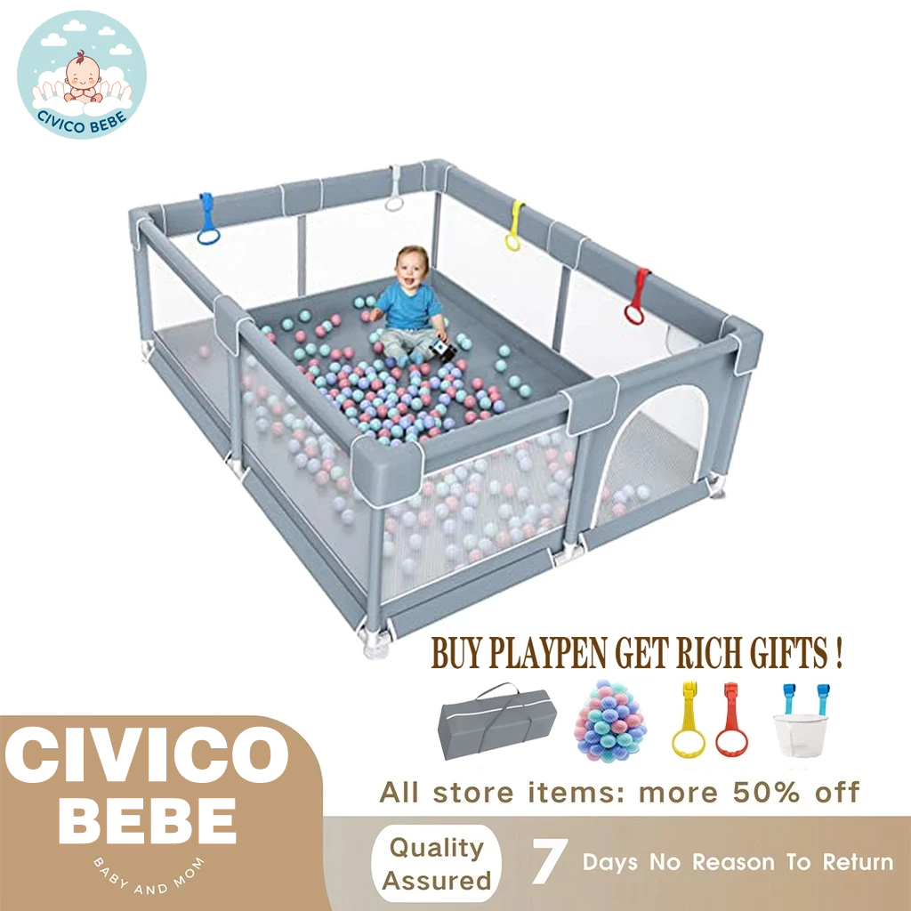 CIVICO BEBE Playpen For Baby Folding Baby Playpen And Indoor Breathable ...