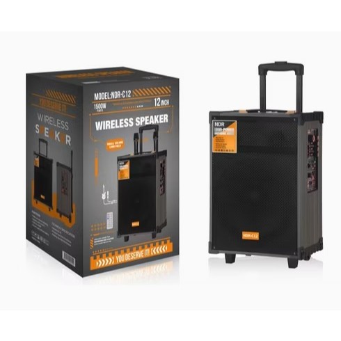 NDR-C12 12 Inch Outdoor Wireless Wooden Trolley Karaoke Speaker ...