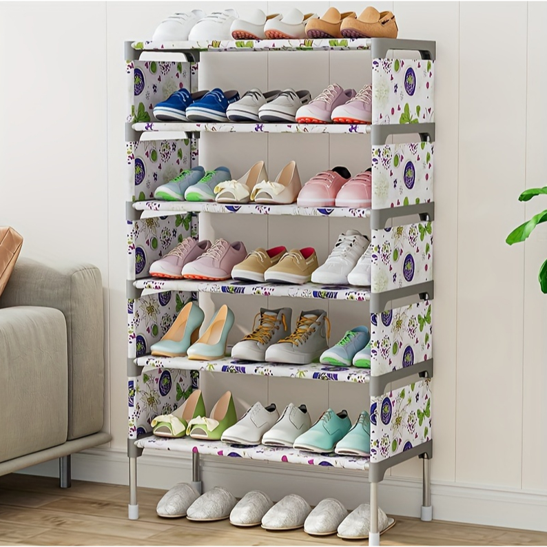 Cheap living room fabric adjustable shoe rack porch entry portable shoe ...