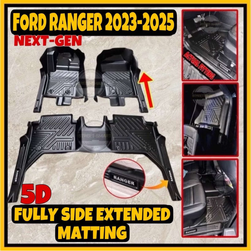 NEW GENERATION FORD RANGER 2023-2025 5D FULLY SIDE EXTENDED MATTING ...