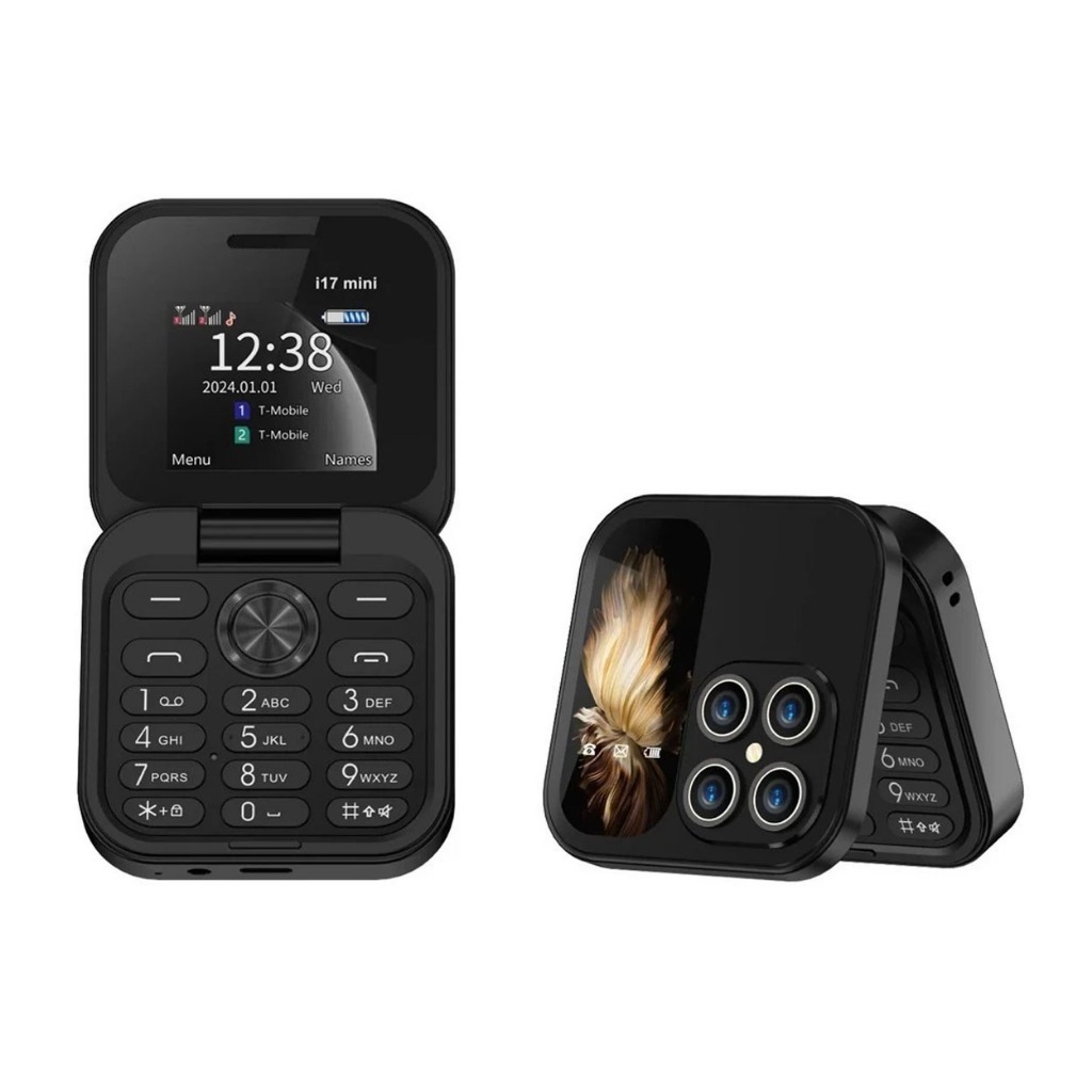 i17 Pro Mini Flip Phone Keypad Cellphone Foldable Small Mobile Phone ...