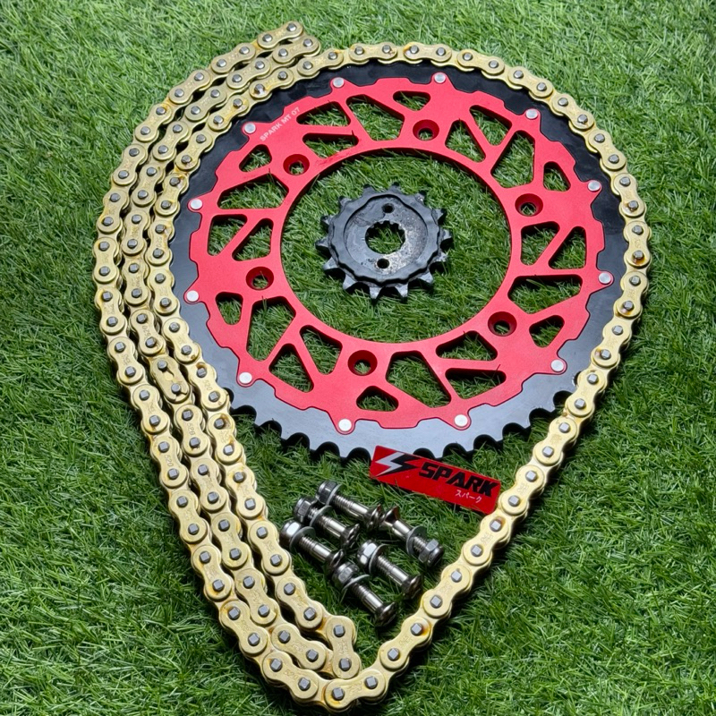 CRF300L / RALLY SPROCKET SET WITH HEAVY DUTY GOLD CHAIN | Shopee ...