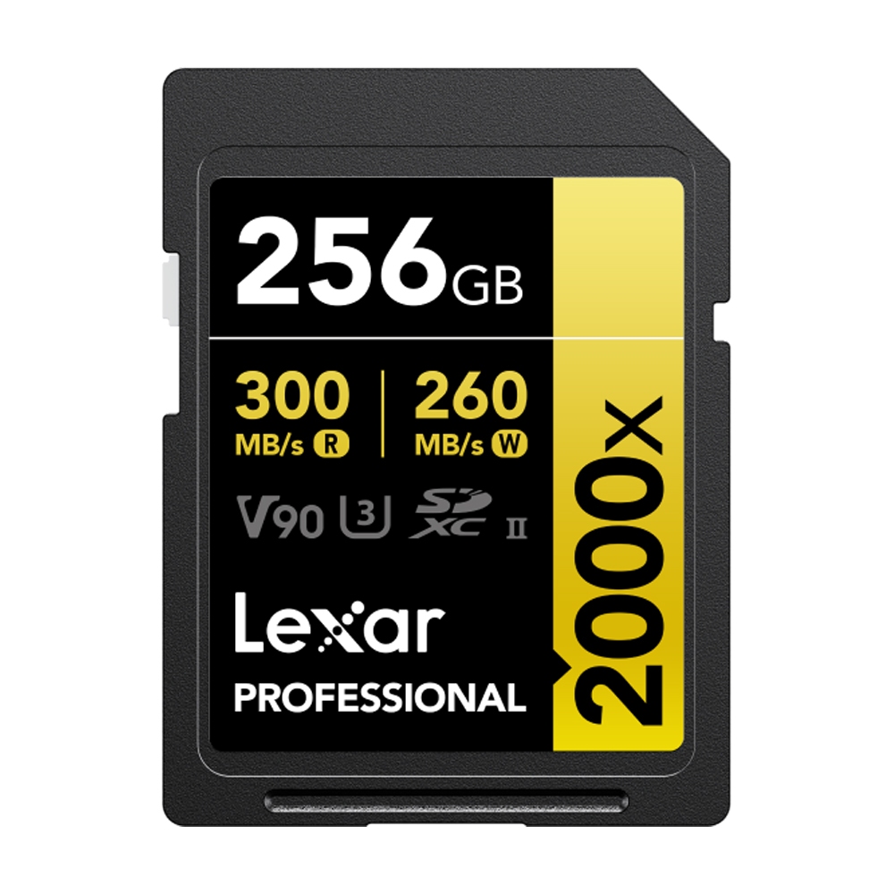 Lexar Professional 256GB SDXC 2000x U3 V90 C10 UHS-II 8K Video Gold ...