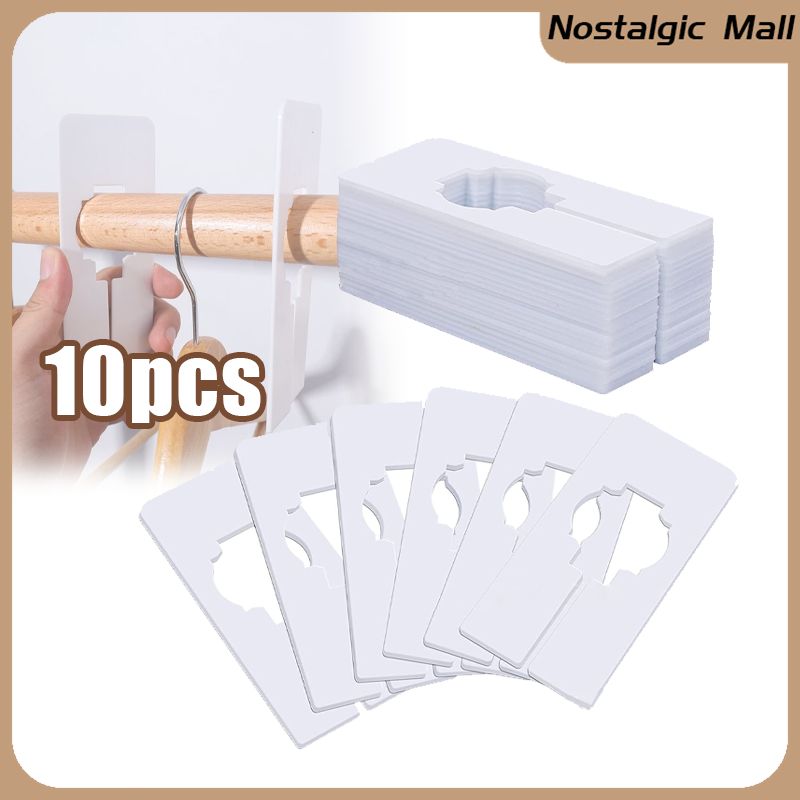 10Pcs White Closet Divider Rectangular Hanger Wardrobe Divider Clothes ...