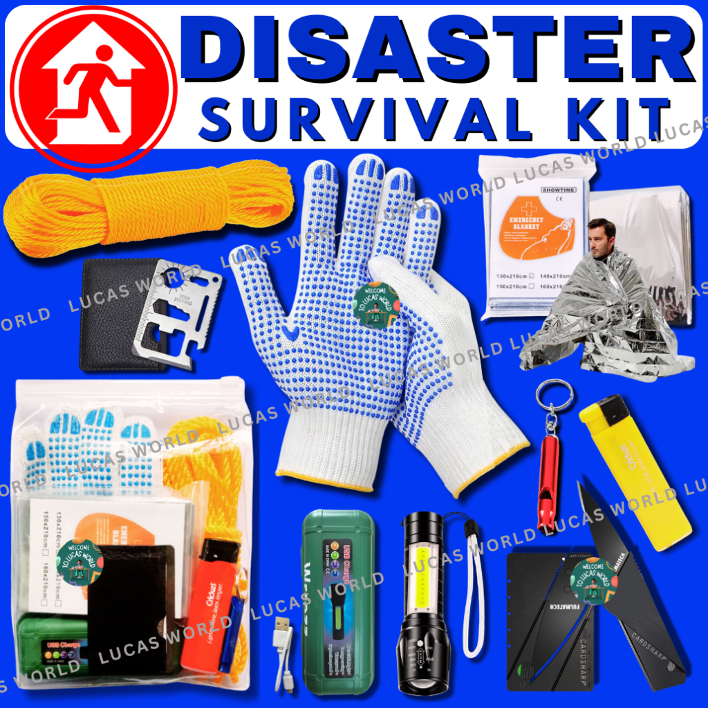 EMERGENCY DISASTER SURVIVAL GEAR WITH FIRST AID KIT FOR HOME TRAVEL ...