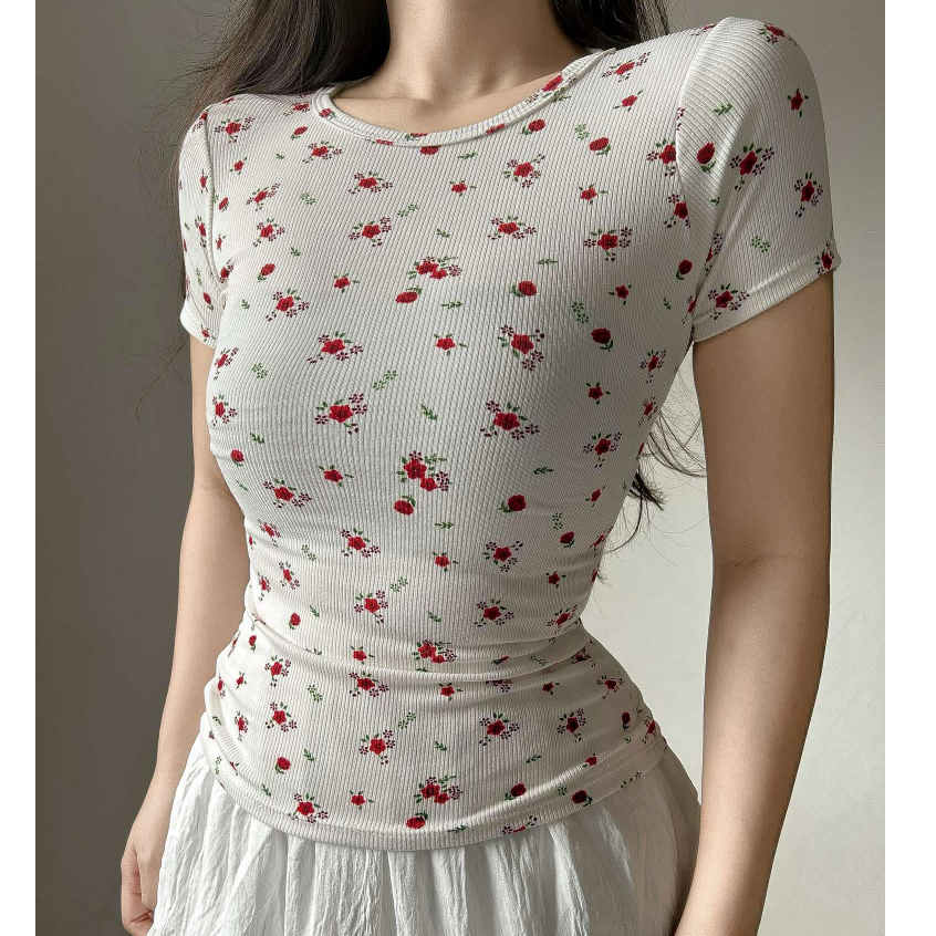 Basic Floral Simple Knitted Top for Women S-M (Rjr) | Shopee Philippines