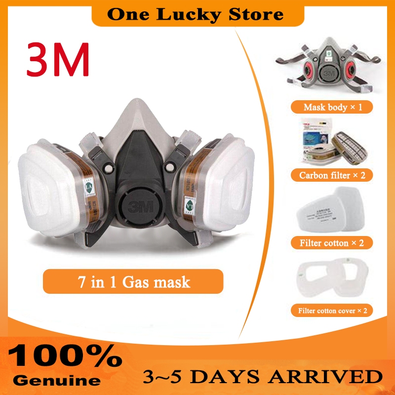 6200 Half Face Painting Spraying Respirator 7 in 1 Gas Mask Suit Safety ...