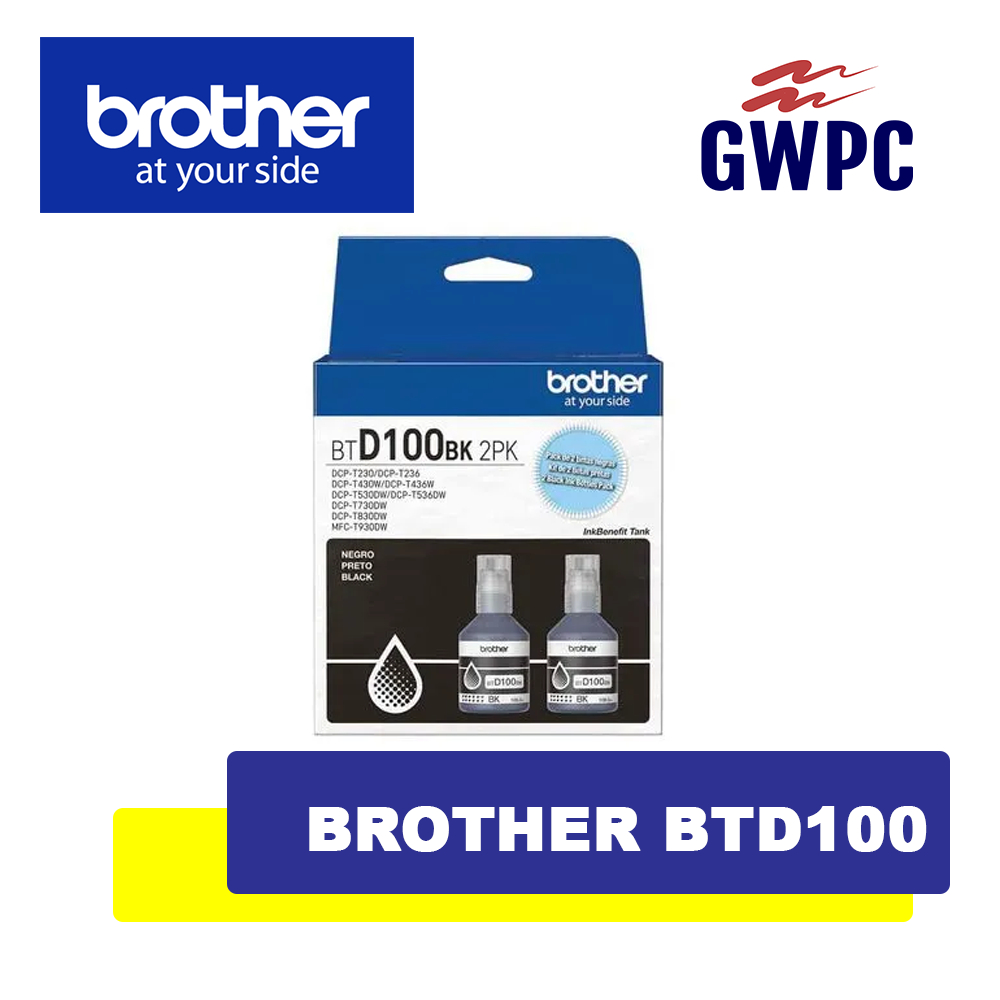 Brother BTD100 Genuine Ink Bottle for T430W T530DW T730DW T830DW T930DW ...