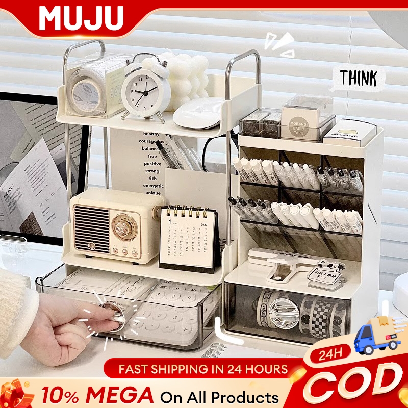 MUJU Stationary Storage Organizer Desktop Storage Desk Organizer With ...