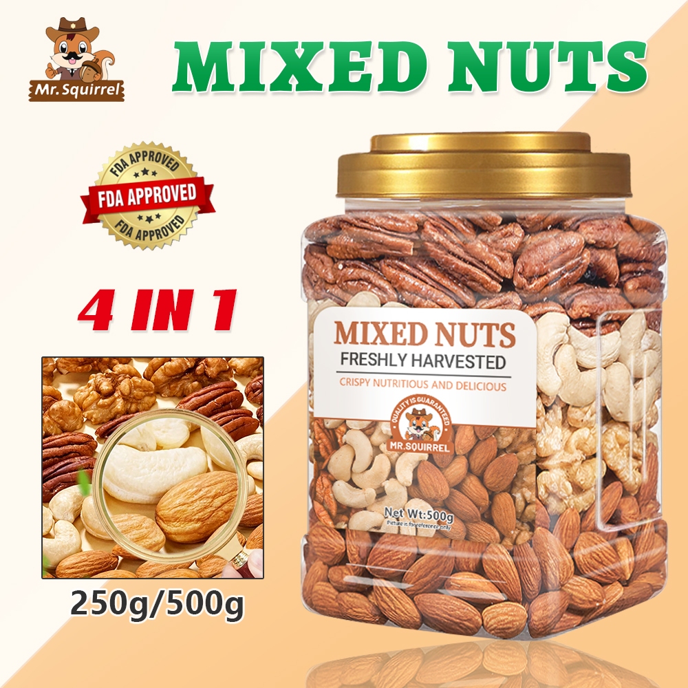 Mr.Squirrel Mixed Nuts Daily Mixed Nuts 4 Types Pure Mixed Nuts Trail ...
