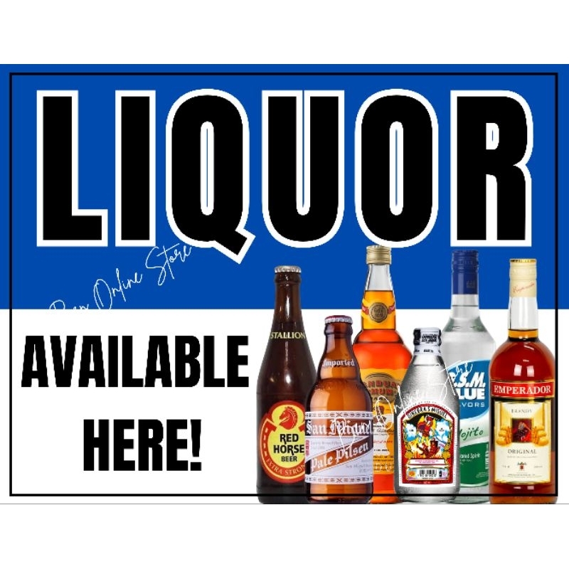 LIQUOR SIGNAGE, STORE SIGNS, LAMINATED, PVC TYPE, WATERPROOF, NON ...