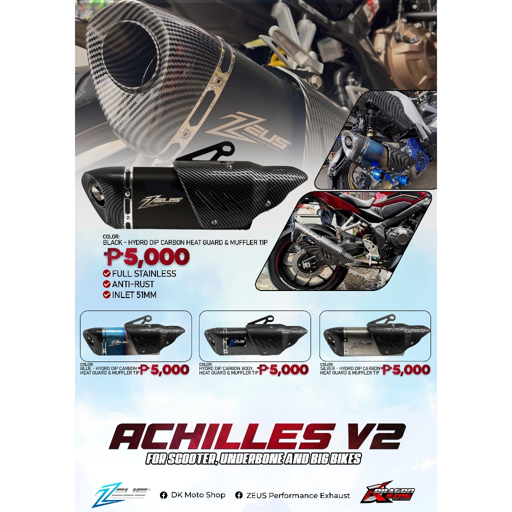 ZEUS ACHILLES V2 FULLSYSTEM FOR SCOOTERS!!! | Shopee Philippines