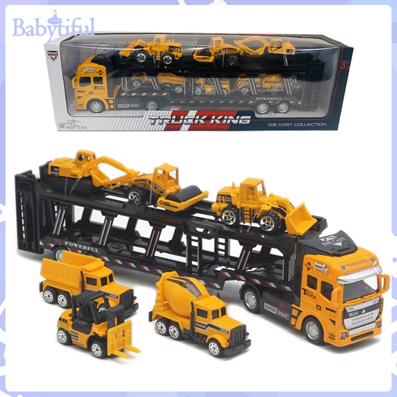 Alloy Lorry Truck Toys With 6 Alloy Cars Transporter Truck Vehicle ...