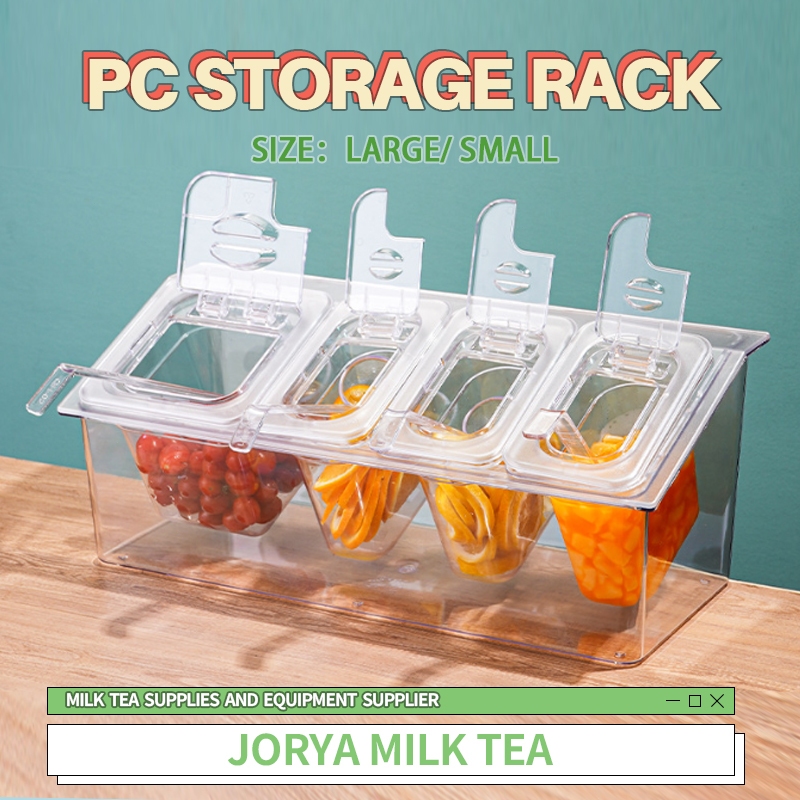 Pc Storage Rack Set With 1/6 1/9containners Jam Box Milk Tea Shop ...