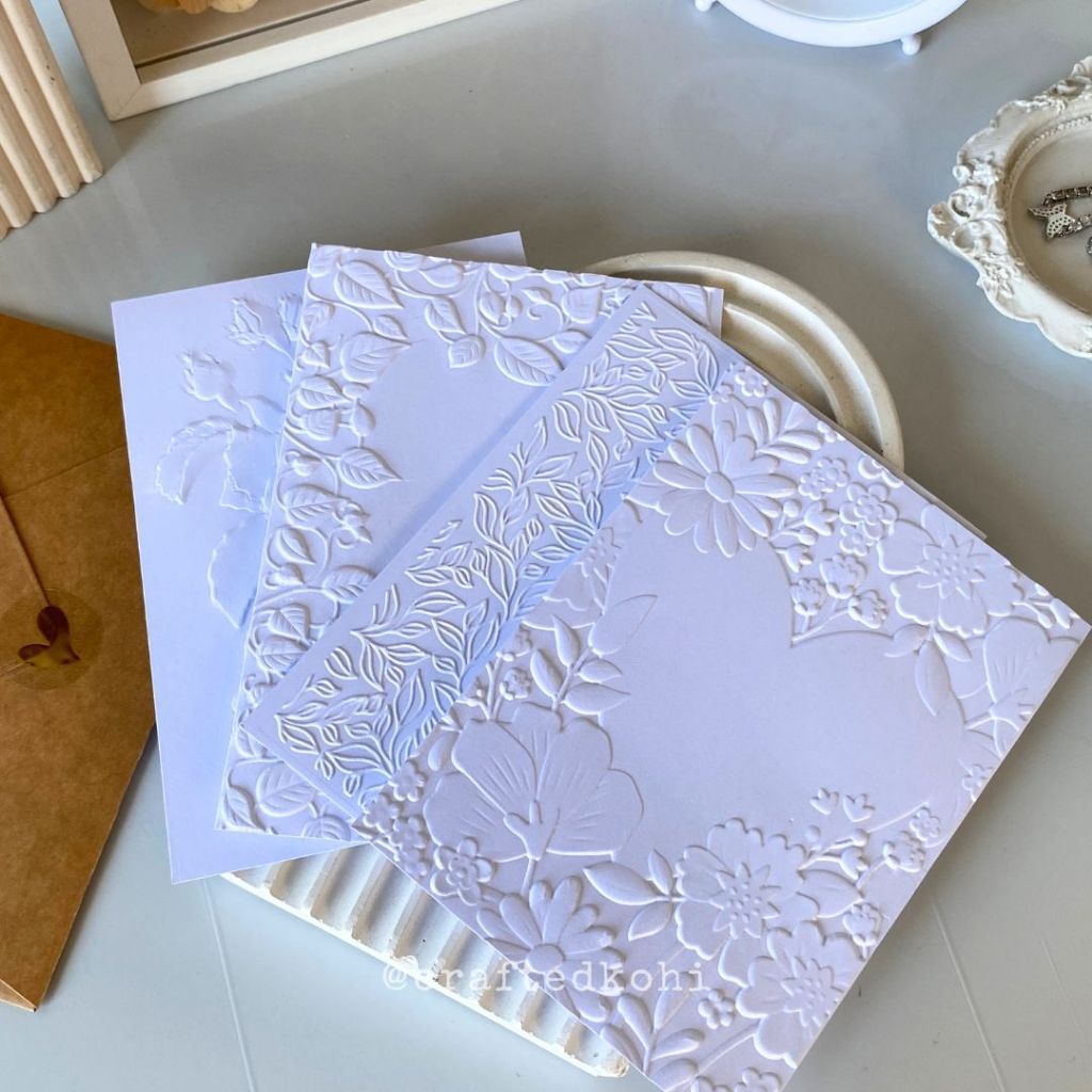 Note Card with envelope set Embossed Plain series notecard | Shopee ...