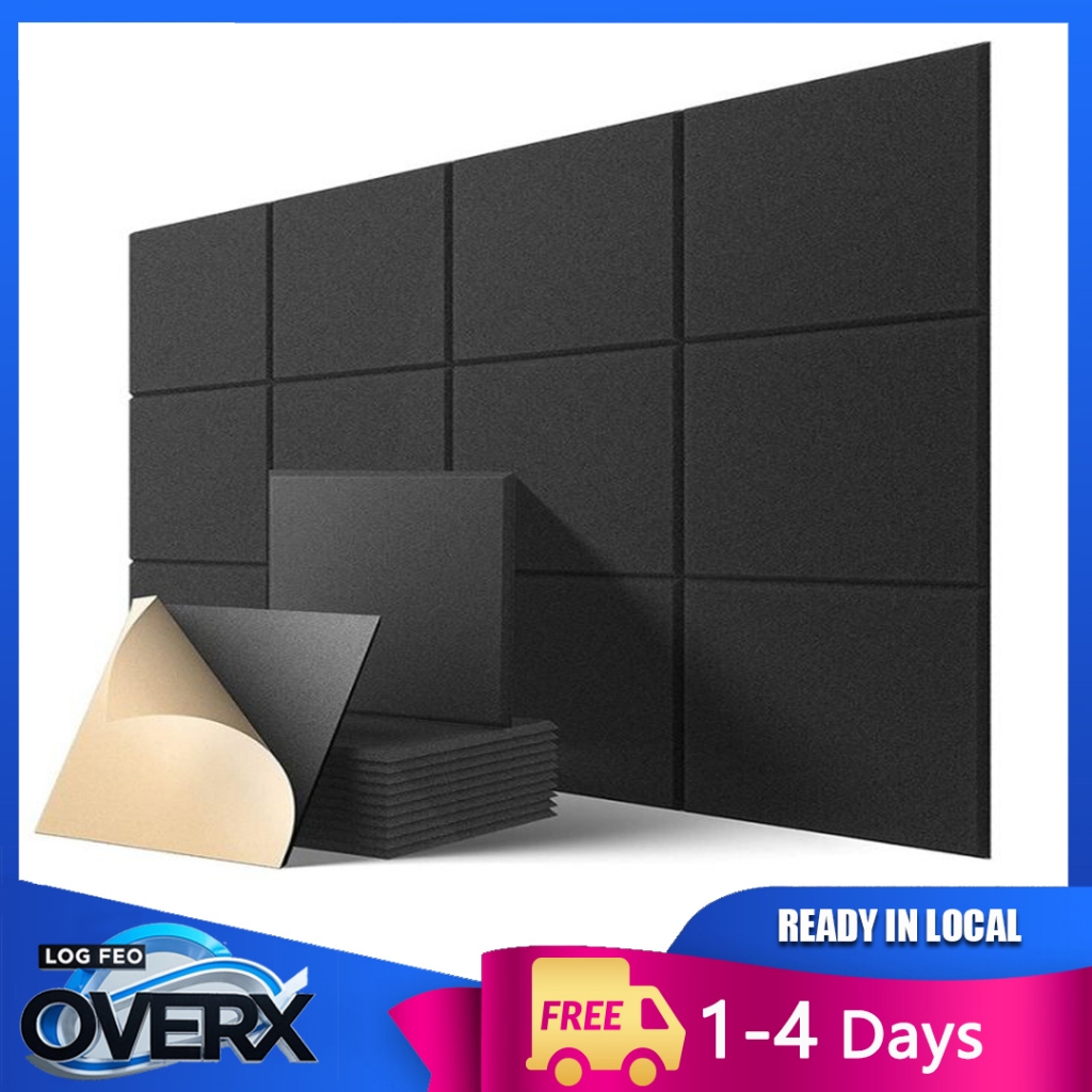 12Pack Acoustic Panels Sound Proof Padding Bevled Edge Polyester Fiber ...