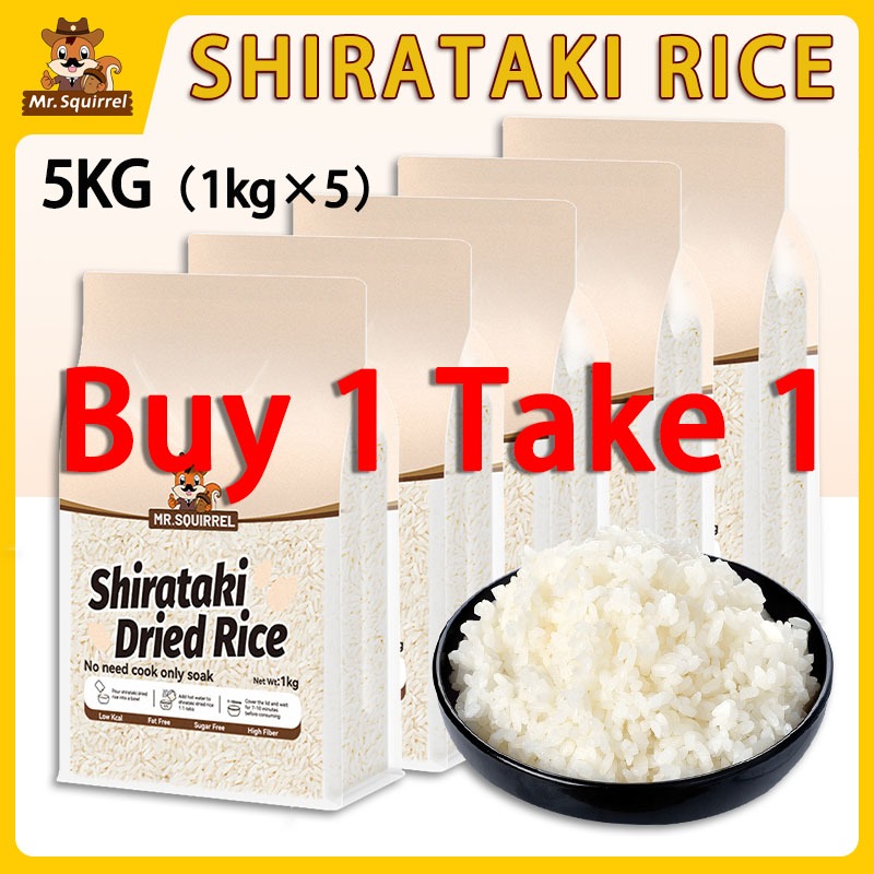 Mr.Squirrel Buy 1 Take 1 Dried Shirataki Rice 5kg shiratake rice Konjac Rice/low carb | Shopee ...