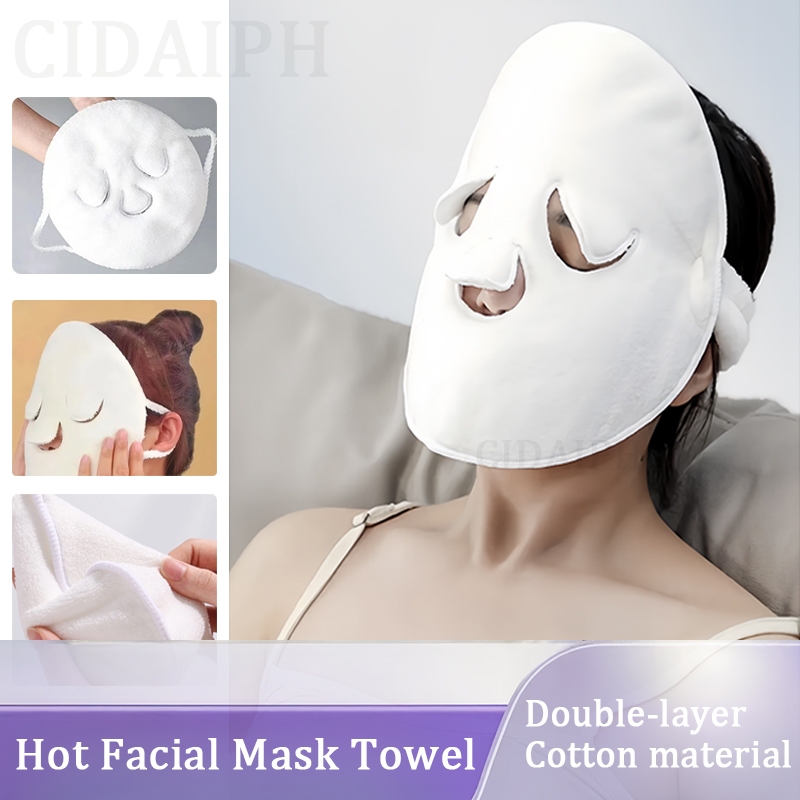 Hot Cold Compress Face Towel Masks Reusable Facial Steamer Towel Cotton ...