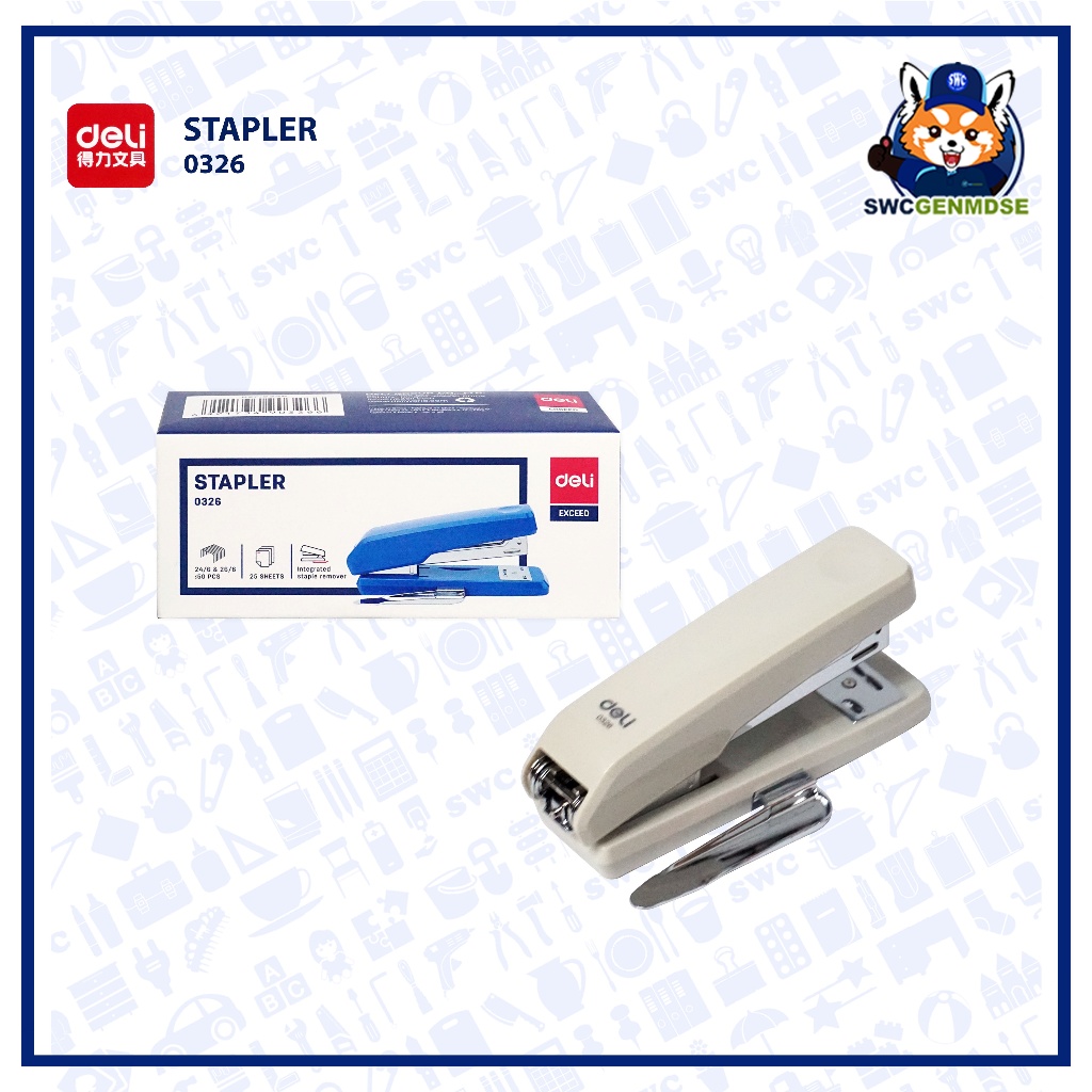 DELI Stapler with Remover (Use Staples 24/6 & 26/6) | 0326 | Shopee ...