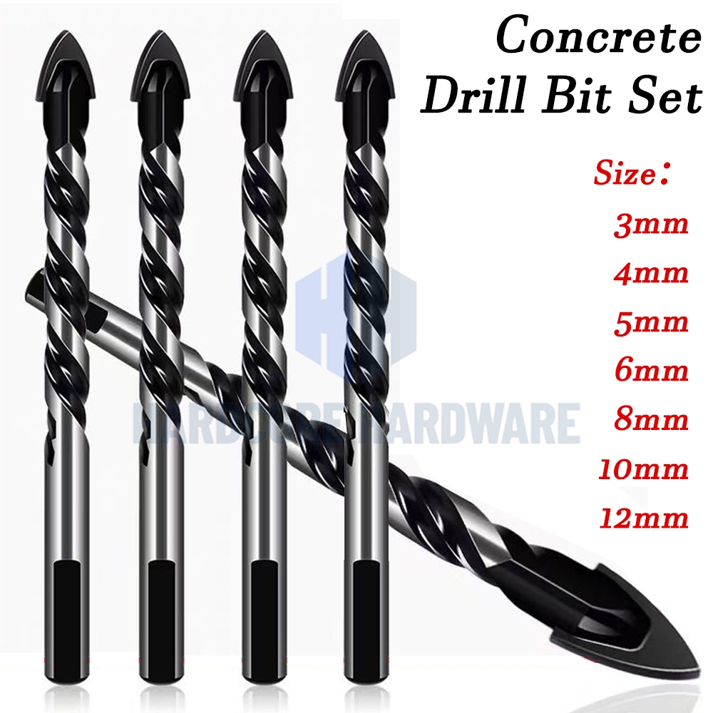 HH Multi-Material Tungsten Carbide Concrete Drill Bit Set Ceramic Tile ...